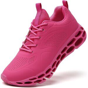 Women's Rose Red Running Walking Non Slip Tennis Blade Athletic Sneakers Shoes